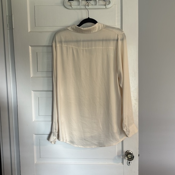 Venus Cream Button-Up Polyester Blouse - Picture 4 of 4